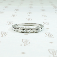 Pretty Platinum & Diamond Retro Wedding Band 