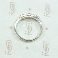 Pretty Platinum & Diamond Retro Wedding Band 