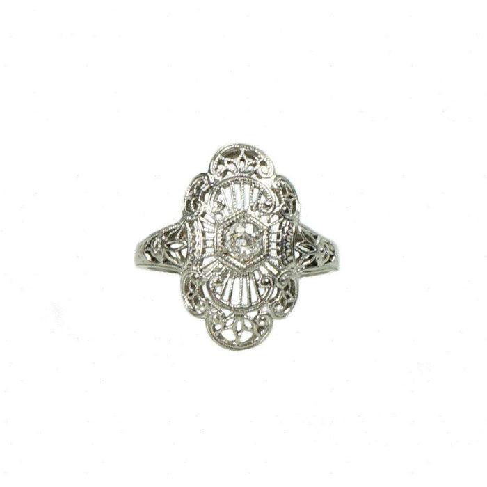 Vintage Edwardian Platinum and Diamond Ring