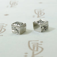 Square Platinum Deco Diamond Studs