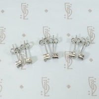 Square Platinum Deco Diamond Studs