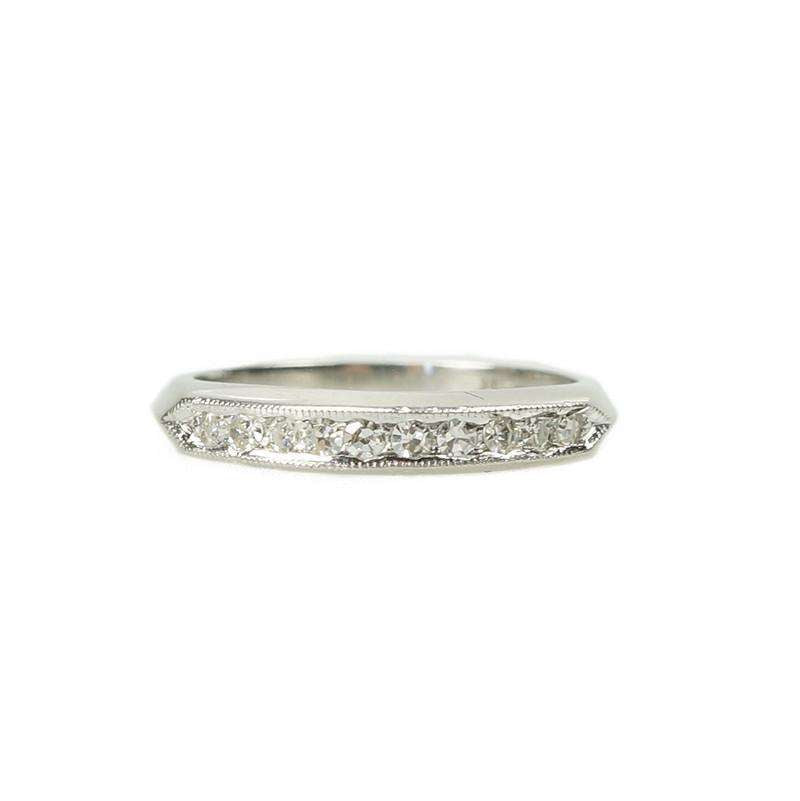 Vintage Platinum and Diamond Wedding Band