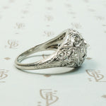 Edwardian Platinum Diamond Bombé Beauty