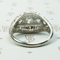 Edwardian Platinum Diamond Bombé Beauty