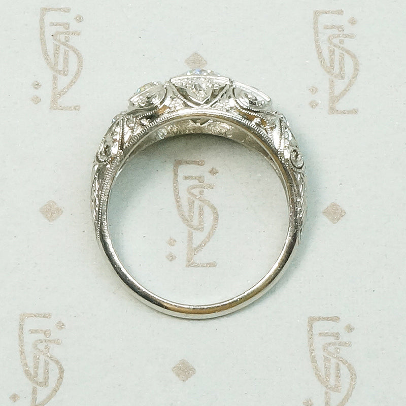 Edwardian Platinum Diamond Bombé Beauty
