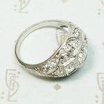 Edwardian Platinum Diamond Bombé Beauty