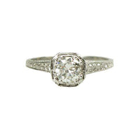 Vintage Edwardian Platinum Filigree Diamond Solitaire