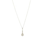 Stunning Platinum and Diamond Edwardian Drop Pendant