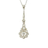 Stunning Platinum and Diamond Edwardian Drop Pendant