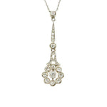 Stunning Platinum and Diamond Edwardian Drop Pendant