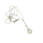 Stunning Platinum and Diamond Edwardian Drop Pendant