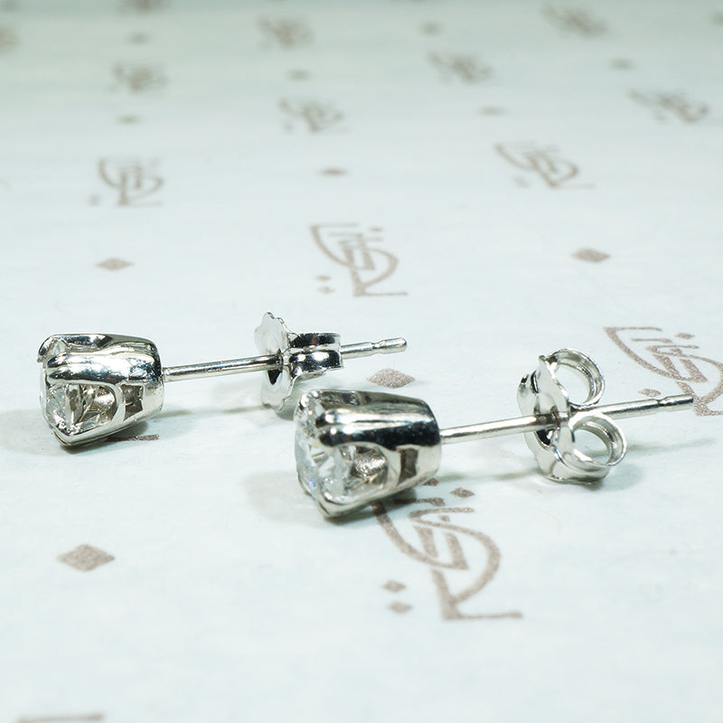 Old Mine Cut Diamond Platinum Studs