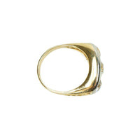 Platinum and Gold European Cut Diamond Gypsy Ring 2 tcw