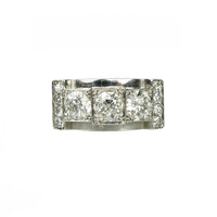 Impressive Platinum Diamond Retro Ring - Gem Set Love