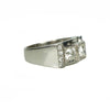 Impressive Platinum Diamond Retro Ring - Gem Set Love