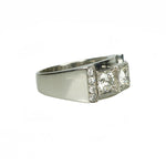 Impressive Platinum Diamond Retro Ring - Gem Set Love