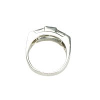 Impressive Platinum Diamond Retro Ring - Gem Set Love