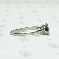 Square Cut Sapphire Solitaire in Platinum