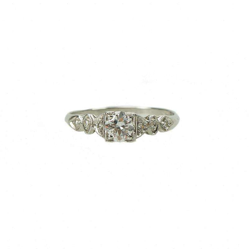 Platinum and Diamond Vintage Engagement ring