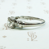 Timeless Transitional Cut Diamond Platinum Engagement Ring