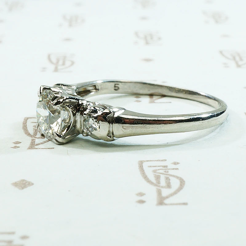 Timeless Transitional Cut Diamond Platinum Engagement Ring