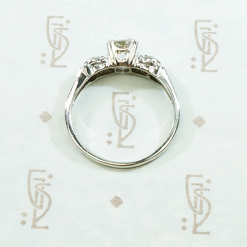Timeless Transitional Cut Diamond Platinum Engagement Ring