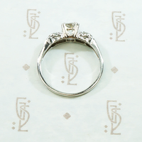 Timeless Transitional Cut Diamond Platinum Engagement Ring