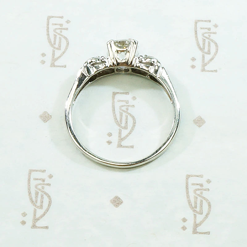 Timeless Transitional Cut Diamond Platinum Engagement Ring