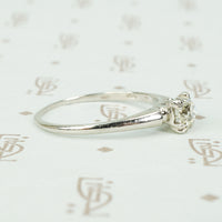 Lovely Old Mine Cut Platinum Solitaire Engagement Ring