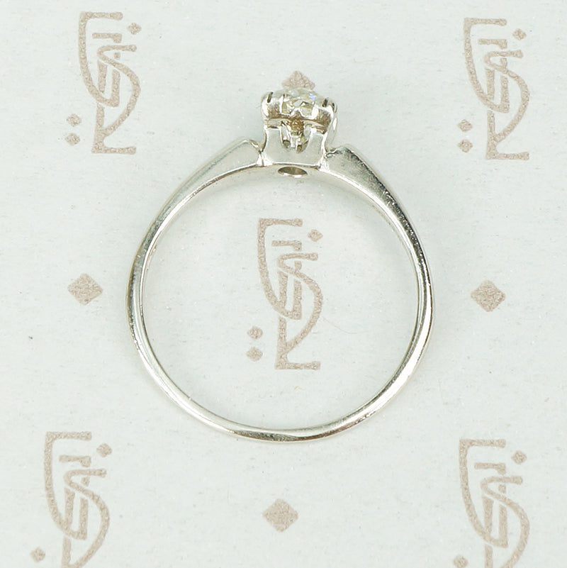 Lovely Old Mine Cut Platinum Solitaire Engagement Ring