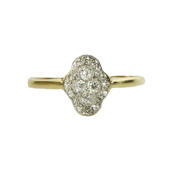 Old European Diamond Cluster Vintage Engagement Ring - Gem Set Love