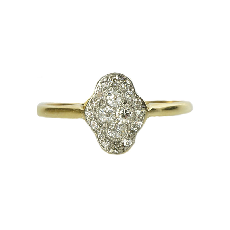 Old European Diamond Cluster Vintage Engagement Ring - Gem Set Love