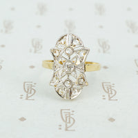 lacy platinum on 18k rosecut diamond ring