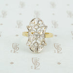 lacy platinum on 18k rosecut diamond ring