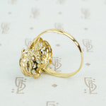 lacy platinum on 18k rosecut diamond ring back view