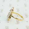 lacy platinum on 18k rosecut diamond ring side profile