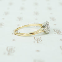 Delightful Platinum on Gold OEC Diamond Cluster Ring