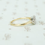 Delightful Platinum on Gold OEC Diamond Cluster Ring