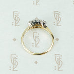 Delightful Platinum on Gold OEC Diamond Cluster Ring