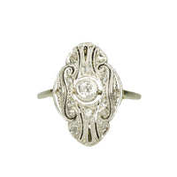 Rose Cut Diamond Platinum and 18k Gold Ring - Gem Set Love