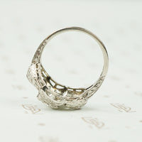 1930's Oval Platinum and Diamond Ring