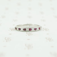 Platinum ruby and diamond band 1940's