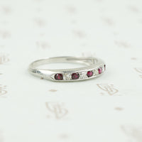 Platinum ruby and diamond band 1940's