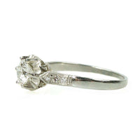 Vintage Platinum Tulip set Diamond Engagement Ring
