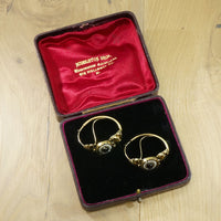 Poissarde 18k Gold Earrings Garnet and Pearl
