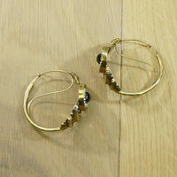 Poissarde 18k Gold Earrings Garnet and Pearl