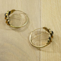 Poissarde 18k Gold Earrings Garnet and Pearl