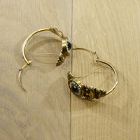 Poissarde 18k Gold Earrings Garnet and Pearl