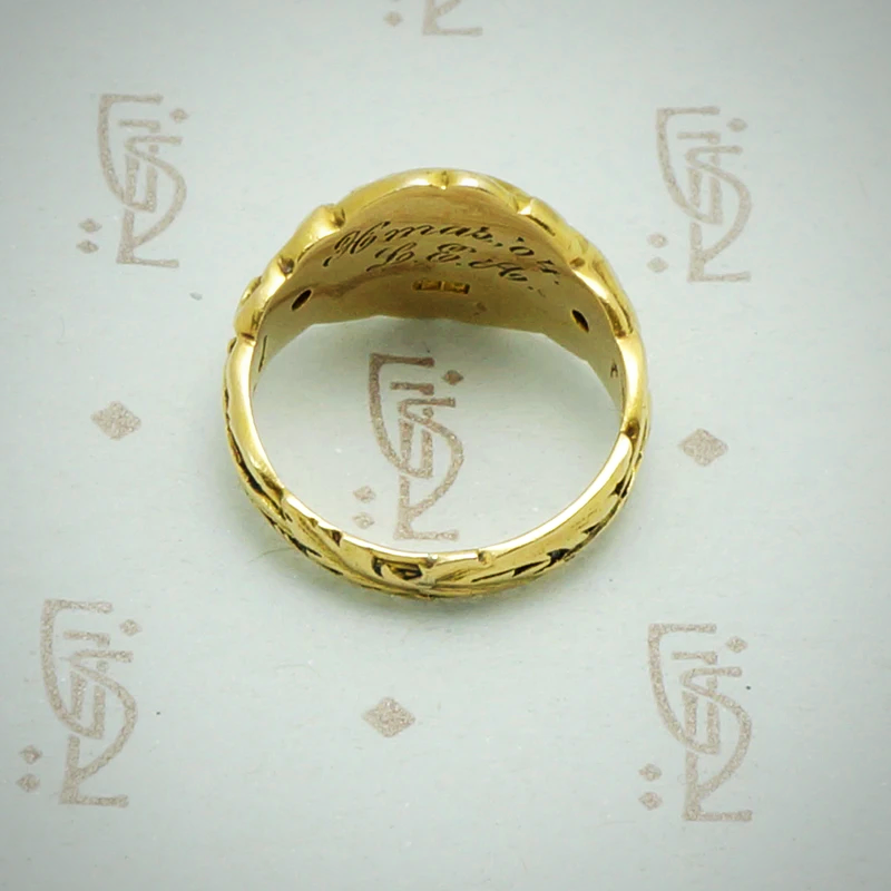 Art Nouveau Poppy Signet Ring