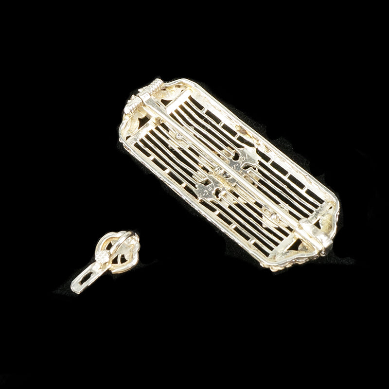 Brilliant 1920's Filigree Convertible Necklace Brooch